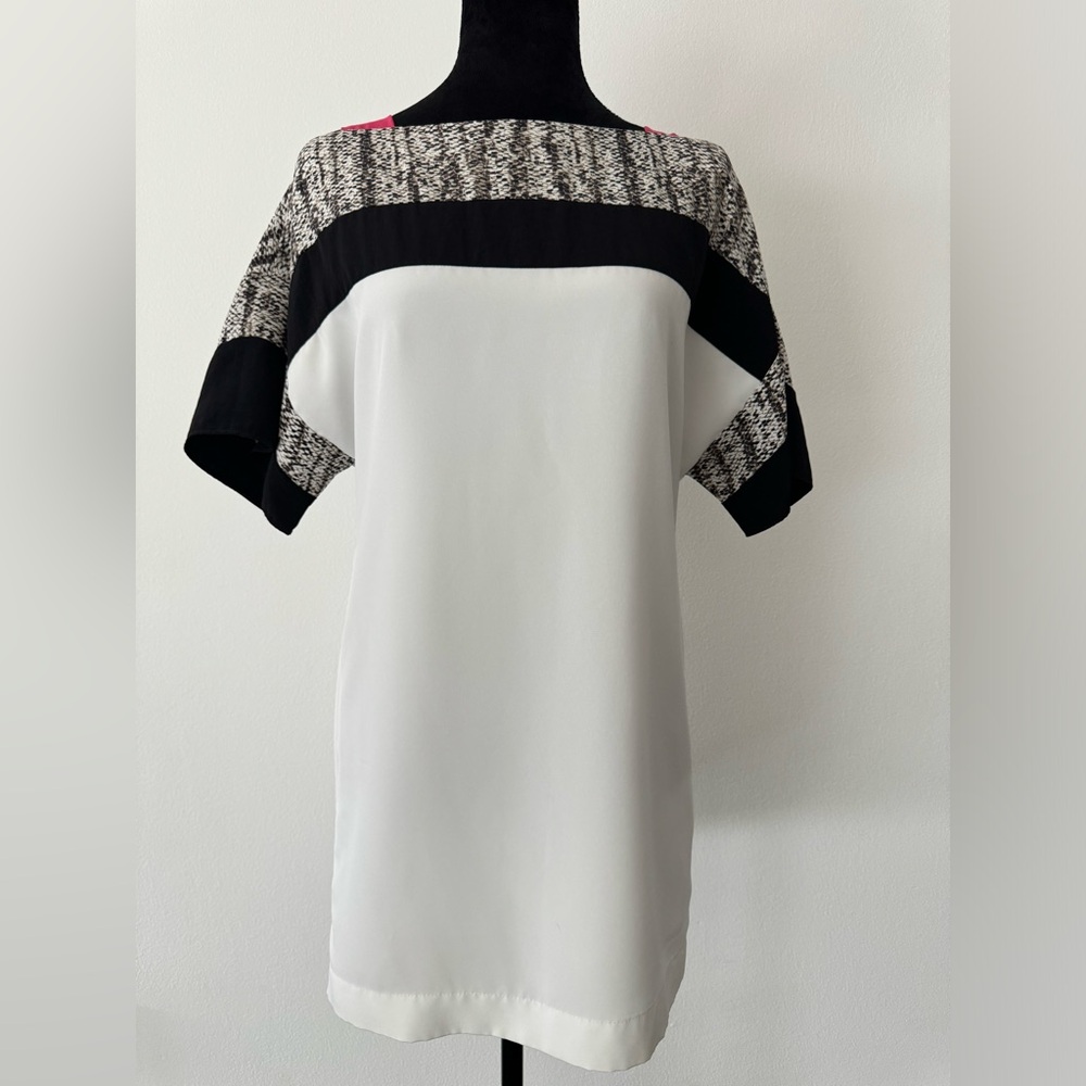 Sachin + Babi White Snake Print Color Block Off S… - image 1